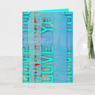 Love You in Blue St Valentine's Day Greeting Card