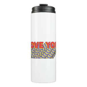 LOVE YOU layered retro typography Quote Thermal Tumbler