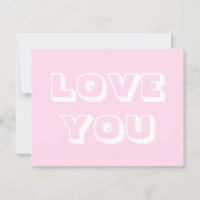 Love You, light pink white modern bold