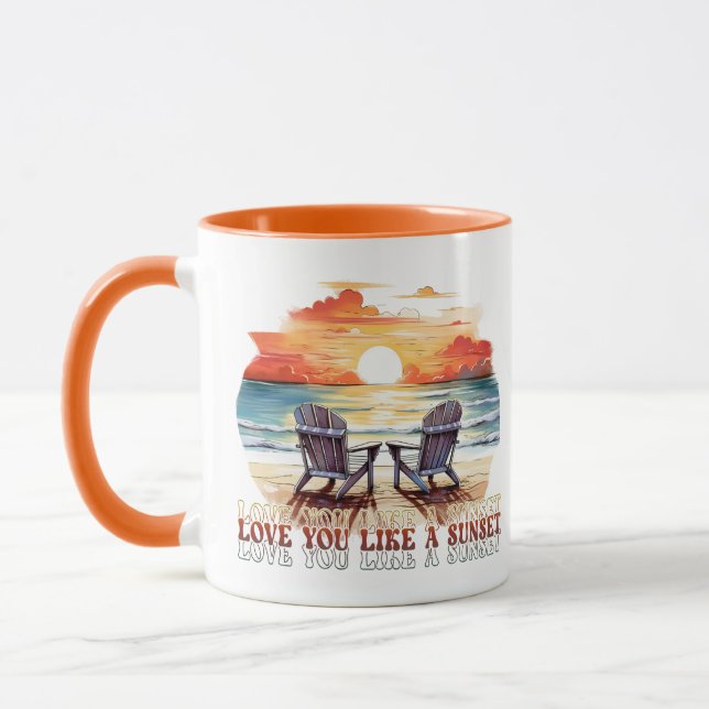 Love You Like A Sunset Colour Accent Mug (Left)