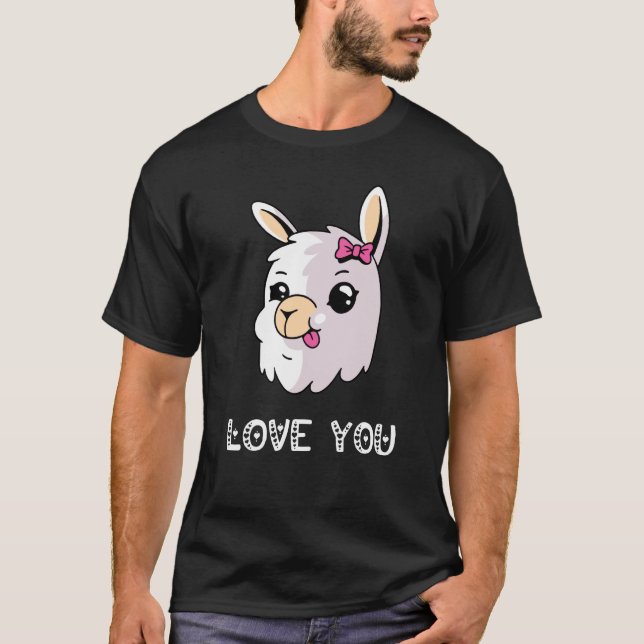 Love You Llama Valentine's Day Lovely Date Nights  T-Shirt (Front)