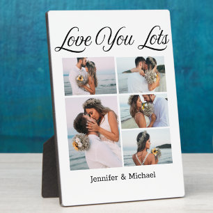 love you lots,5 photos collage valentines day chic plaque