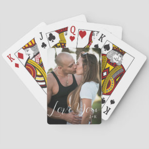 Love you, love couple playing cards