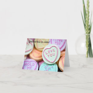 "Love you" Love heart sweets Greeting card