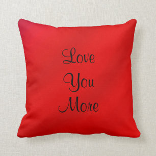 Love You, Love You More Script Pillow Red