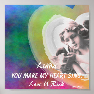 Love You Make My Heart Sing Poster-Customize Poster