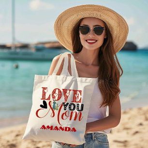 Love You Mama Modern Calligraphy Mother's Day Cute Large Tote Bag
