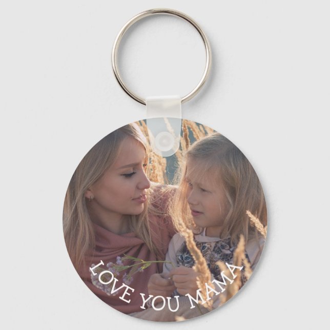 Love you Mama, Personalised Photo Key Chain (Front)