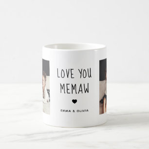 Love You Memaw   Two Photo Handwritten Text Coffee Mug