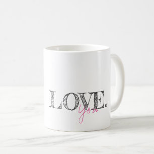 LOVE YOU Modern Typography Mum Dad Couple Fun Coffee Mug