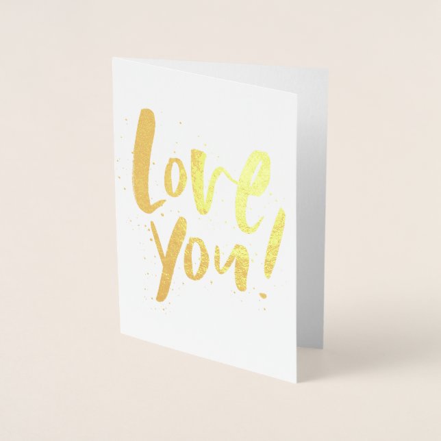 Love you modern Valentine's Day Foil Card (Front)