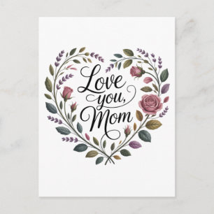 Love You, Mom Announcement Postcard