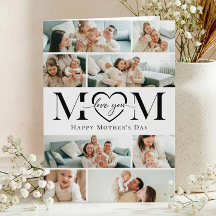 Love You Mom Heart Photo Collage Mother's Day