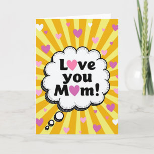 Love You Mom Hearts Art Card