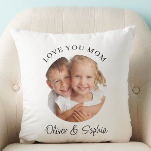Love You Mom Modern Photo Cushion