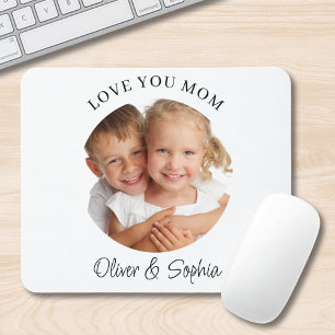 Love You Mom Modern Photo  Mouse Mat
