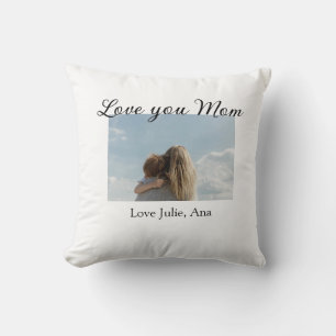 love you mom mothers day add photo name simple cushion