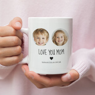 Love You MOM   Personalised Face Photo   Custom Coffee Mug