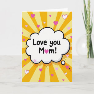 Love You Mom Pop Art Card