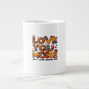 Love You More And Snacks Too Funny Foodie Playful  Large Coffee Mug