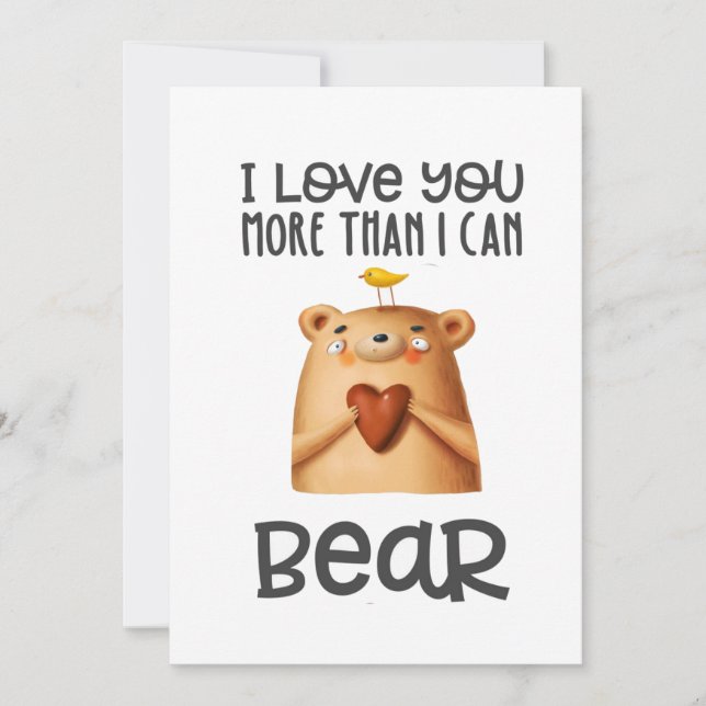 Love You More Bear Card (Front)