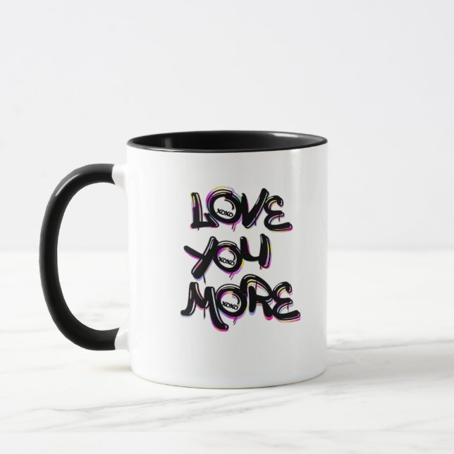 Love You More Clean Modern Design  Mug (Left)