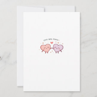 Love You More Couple Hearts Valentine Romantic Des Holiday Card