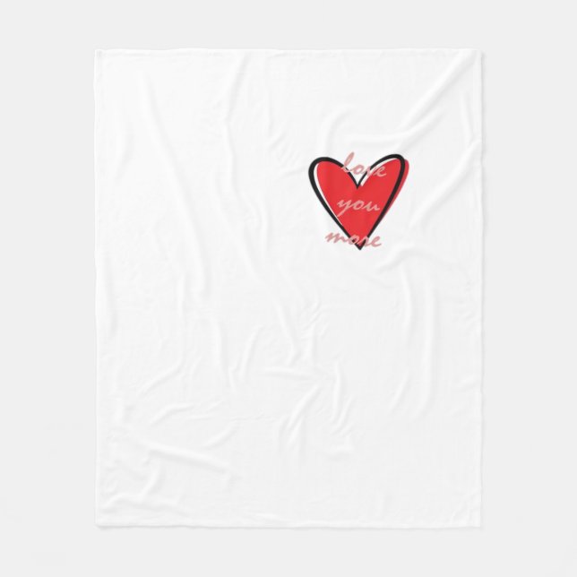 Love You More Creative Minimal Style  Fleece Blanket (Front)