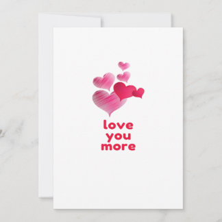 Love You More Cute Valentines Day Design Holiday Card