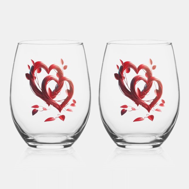 Love You More Every Day Stemless Wine Glass (Front)