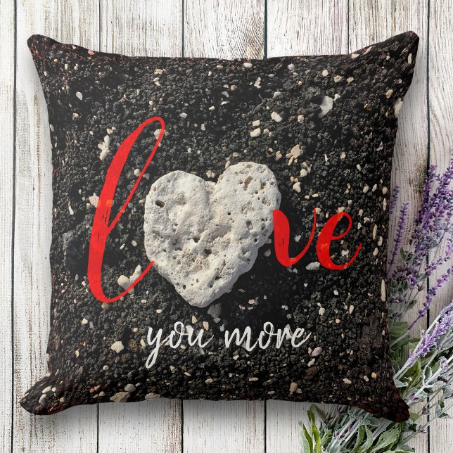 Love You More Hawaii Beach and Coral Heart Photo Cushion (Creator Uploaded)