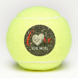 Love You More Hawaii Coral Heart Black Sand Beach Tennis Balls