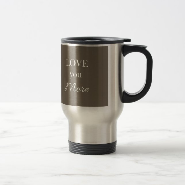 Love You More Heart Pillow Valentines Travel Mug (Right)