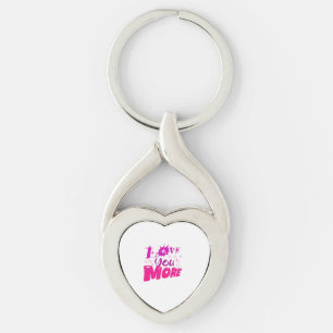 Love You More Hearts And Dots Playful Design  Key Ring