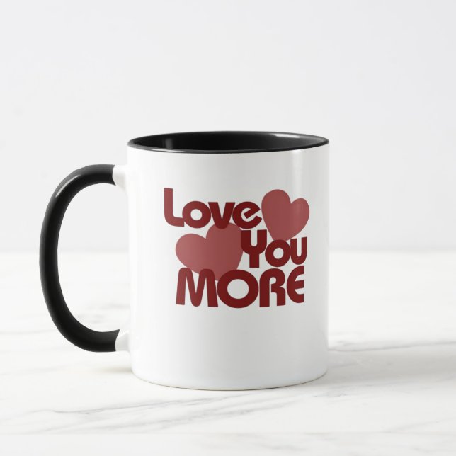 Love You More Minimal Design  Mug (Left)