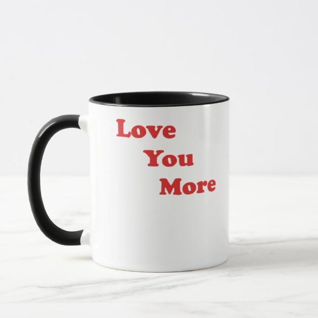 Love You More Minimal Design  Mug (Left)