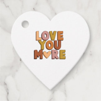 Love You More Minimal Romantic Style  Favour Tags