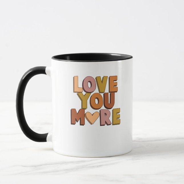 Love You More Minimal Romantic Style  Mug (Left)