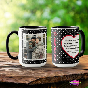 "Love You More" Photo and Love Poem Hearts Mug
