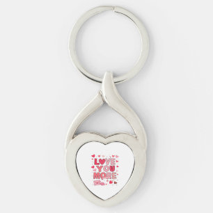 Love You More Polished Love Design  Key Ring
