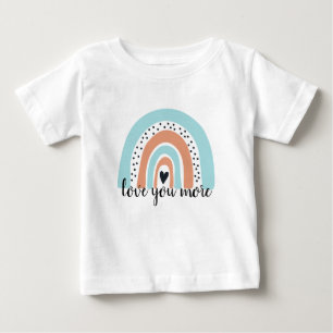 Love You More Rainbow Heart Blue Peach Baby T-Shirt