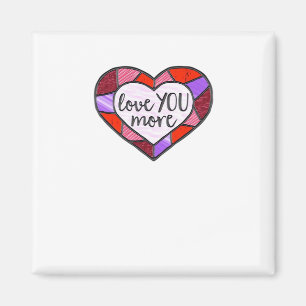 Love You More Stained Glass Heart Mosaic Artistic Magnet