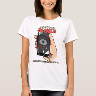 Love You More Than My Phone Battery Funny Valentin T-Shirt