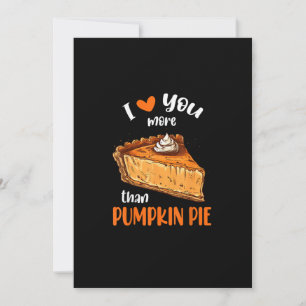 Love You More Than Pumpkin Pie Cute Vintage Style  Holiday Card