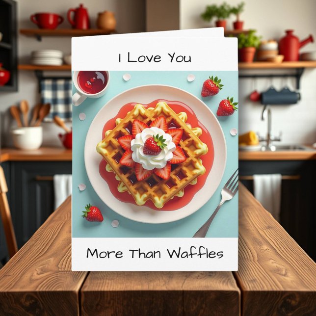 Love you more than Waffles | Happy Anniversary  Card (Creator Uploaded)