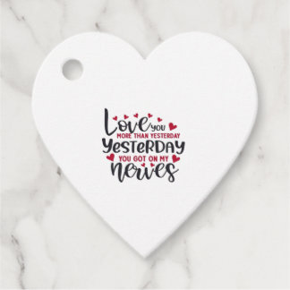 Love You More Yesterday Romantic Minimal Quote Favour Tags