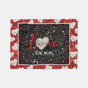 Love You MoreHawaii Beach Coral Heart Photo Bold  Fleece Blanket