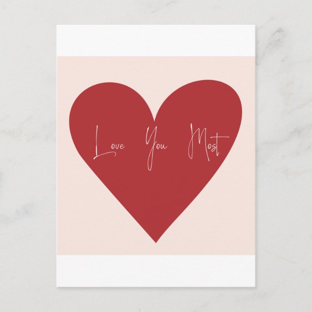 Love you most postcard (Front)