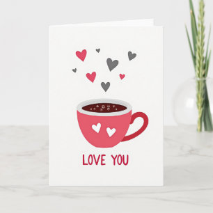 Love You Mug Hearts Modern Card