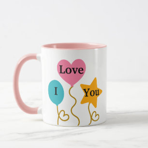 Love You Mug - Romantic Balloons Cute Coffee Gift